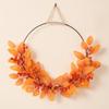HalfWreath Artificial Wreath with Metal Hoop Seasonal Decor for Door, Thanksgiving, Entryway