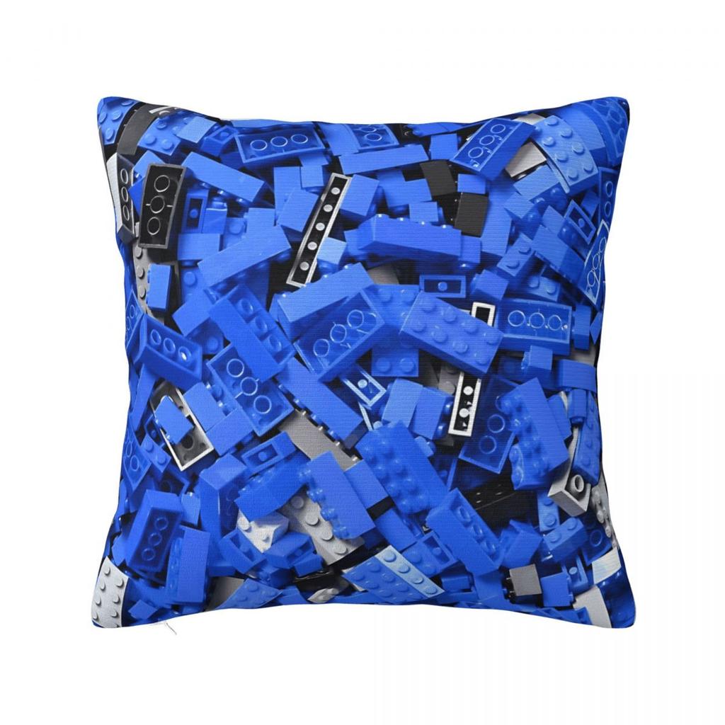 Building Blocks Loads Of Bricks Blue Square Pillow Cases Cushion Covers Awesome Polyester Decor Pillowcover for Car 18x18