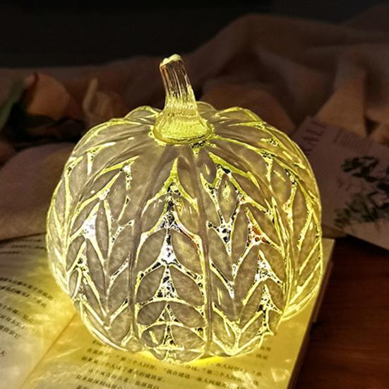 Halloween Twinkle Light Pumpkins Timer Starry Night Glass Pumpkins Fall Thanksgiving Decorations for Home Bedroom Bathroom Hallway