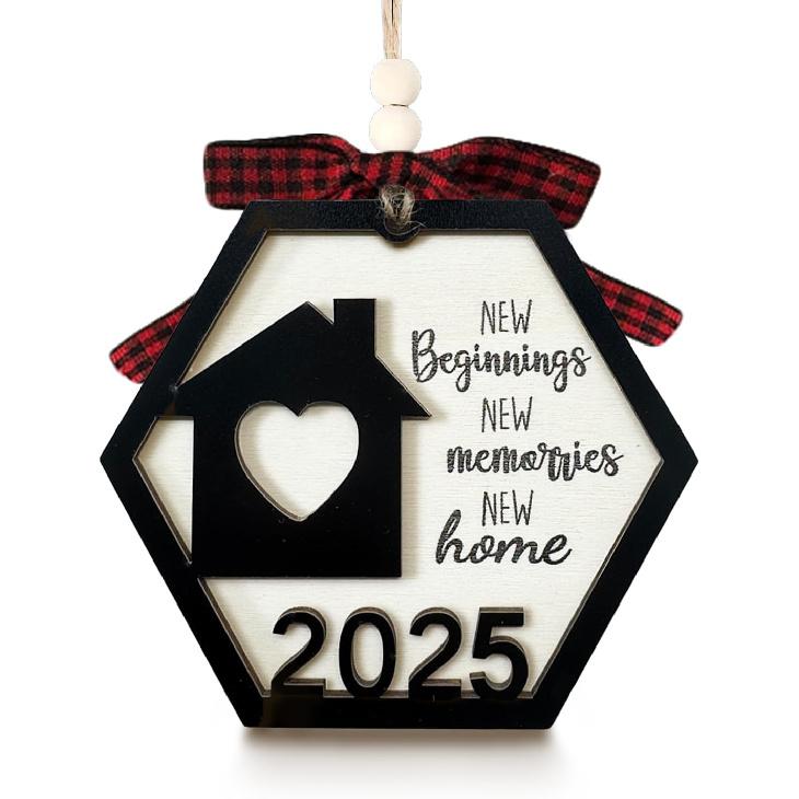 New Home Ornament 2025 - Housewarming Gifts for New Home, House Warming Gift for Women Couple Houseowners Ideas, Wooden First Home Chirstmas Ornament