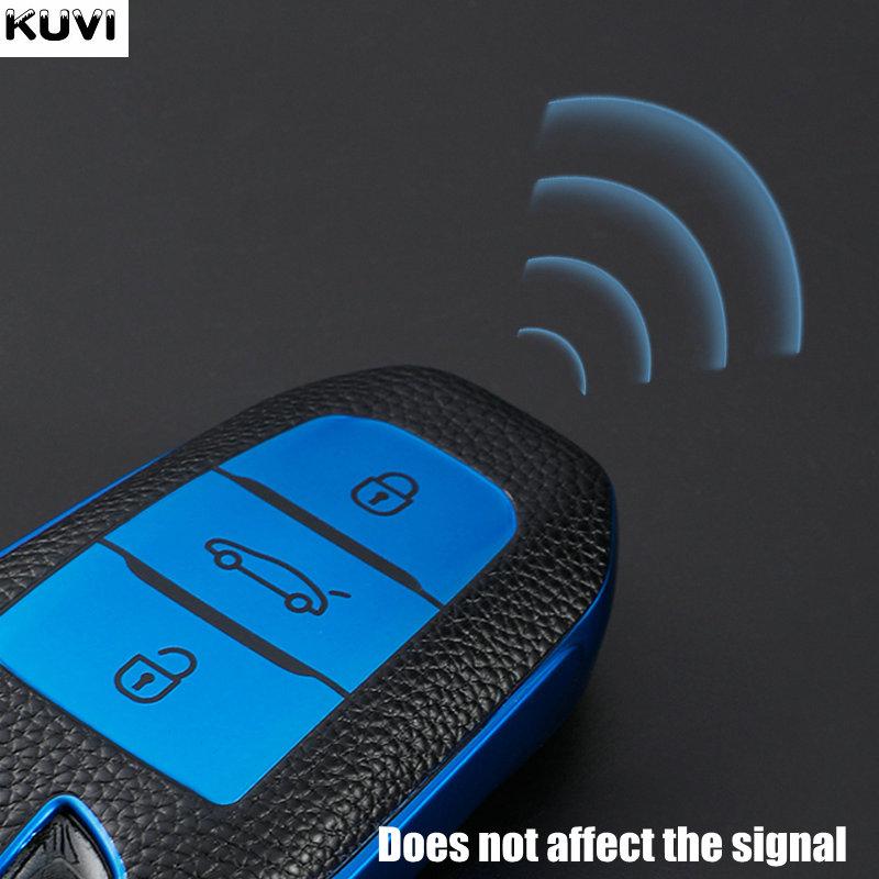Leather TPU Car Remote Key Case Cover For Peugeot 208 308 408 508 2008 3008 4008 5008 Citroen C1 C4 C6 C3-XR Picasso DS3 DS4