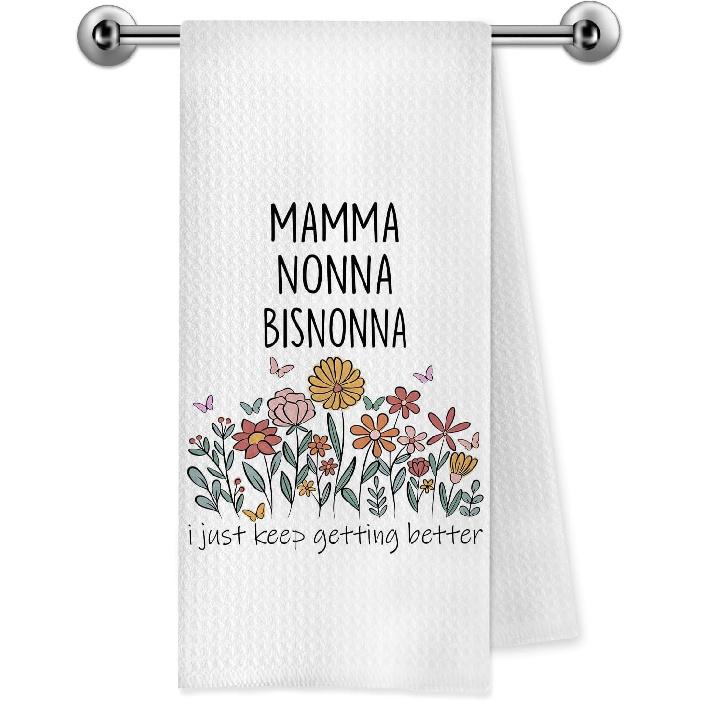 Bisnonna Great Grandma Gifts Kitchen Towels, Pregnancy Baby Announcement for Nonna Grandma, Gifts for Great Grandmother Decorative Dish Tea Hand