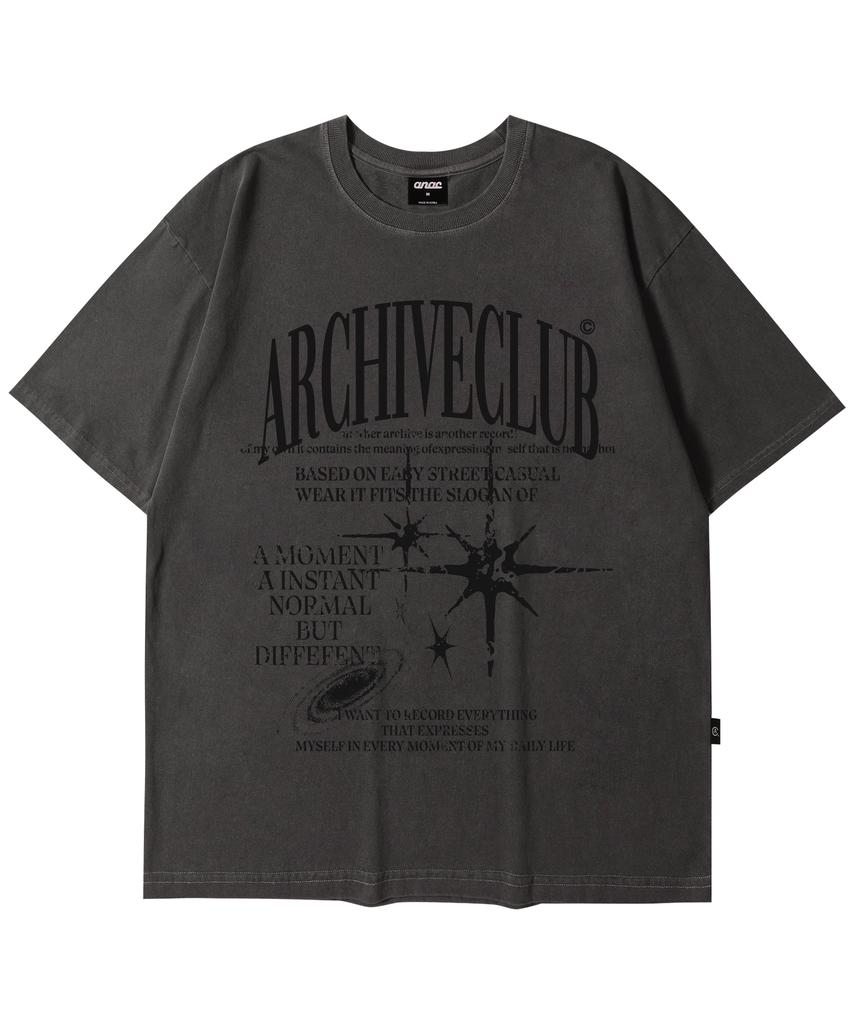 ANOTHER ARCHIVE Pigment Galaxy Archive Short Sleeve T-Shirt_Dark Gray