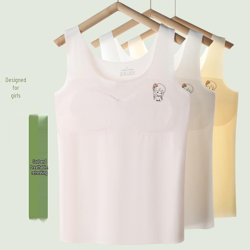Seamless Camisole Underwear for Girls: Anti-Nipple High School & Junior High Bra for Older Children & Adolescents