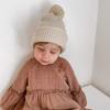 Căciulă tricotată pentru bebeluși cu pompon mare, călduroasă de iarnă, beanie pentru fotografie nou-născut, pentru băieți fete 0-12 luni