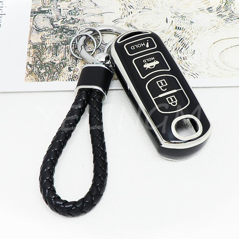 Key Cover Fob 4Buttons Tpu Car Case Shell Fob Holder For Mazda 2 3 5 6 Cx-3 Cx-5 Cx-7 Cx-9 Atenz Speed Miata Mx5 Axela Cx4