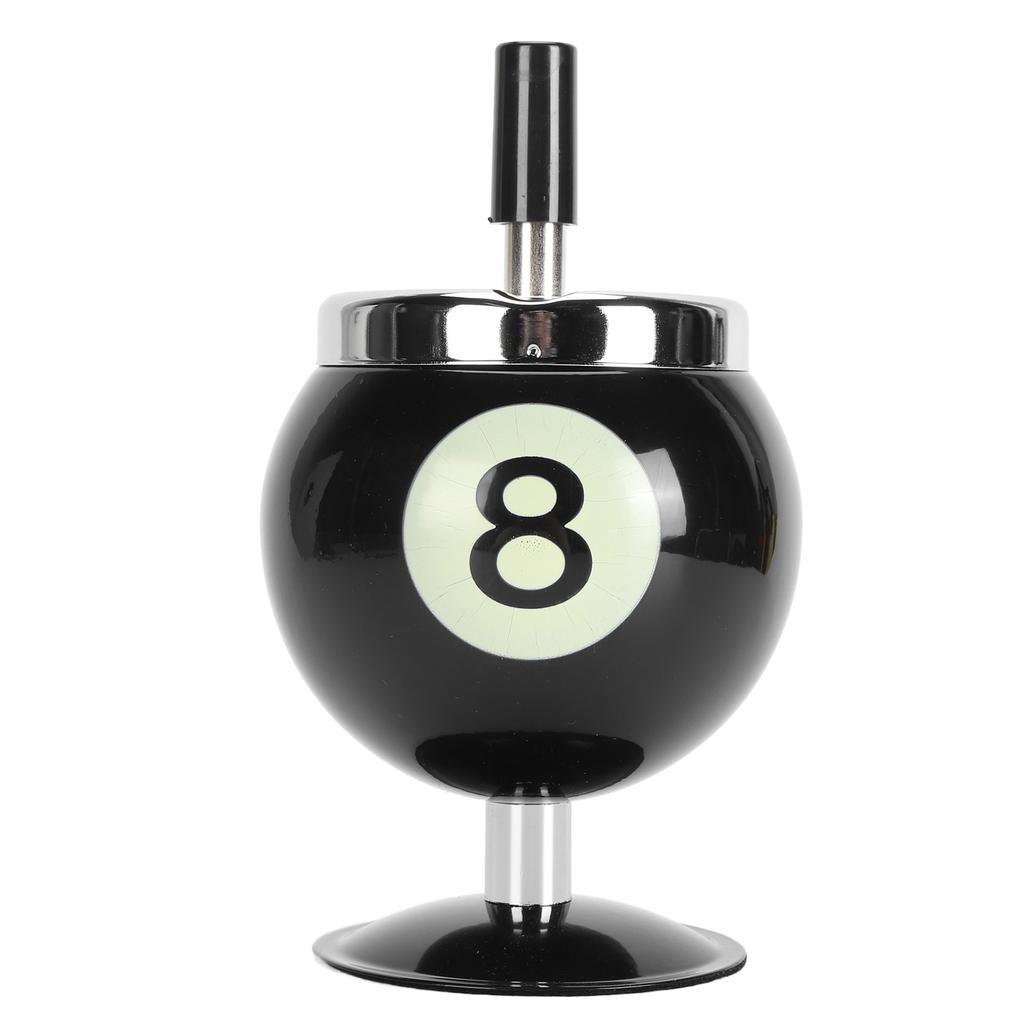 Windproof Ashtray with Lid Iron Stylish Billiard Shaped Decorative Ashtray for Home Restaurant Coffee Shop KTV Bar