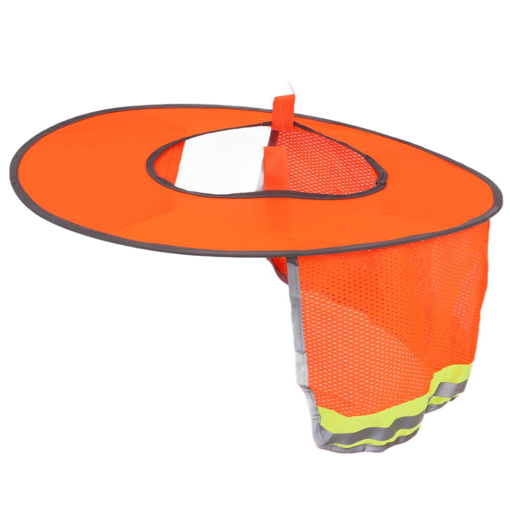 Hard Hat Sun Shade   High Visibility Full Brim Mesh Neck Sunshade with Reflective Stripe