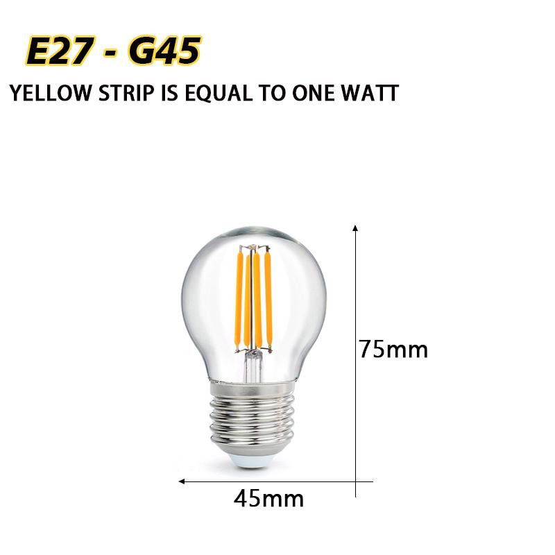 Bombiilas Filament LED Light Bulb Candle Light Glass Bulb Lampara LED Lamp Lighting Bedroom Warm Light E27 220V 240V ST64 A60 T45 G45 G80 G95