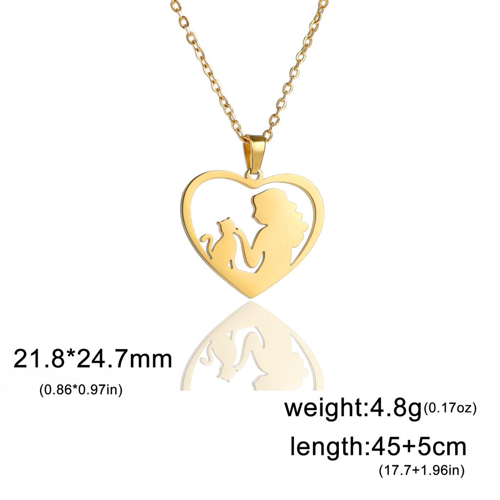 Teamer Cat and Hostess Pendant Necklaces for Women Stainless Steel Choker Fashion Jewelry Cat Lovers Birthday Gifts 2026 New