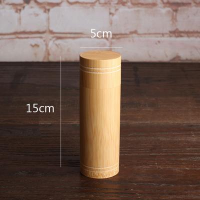 Portable Tube Handmade Jar Bottle Bamboo Storage Box Tea Canister Container Organizer