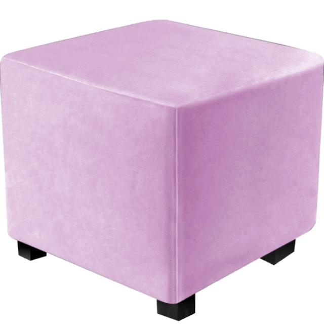 Square Elastic Ottoman Cover Thicken Velvet Footstool Covers 360 Degree All -Inclusive Chair Cover Protector For Living Room