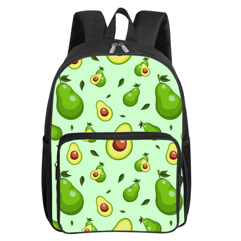 Rugzak met Vierkante Voorvak met Fruitpatroon voor Jongens en Meisjes Beste Cadeaus 2D Platte Cartoon Schooltassen voor Kinderen