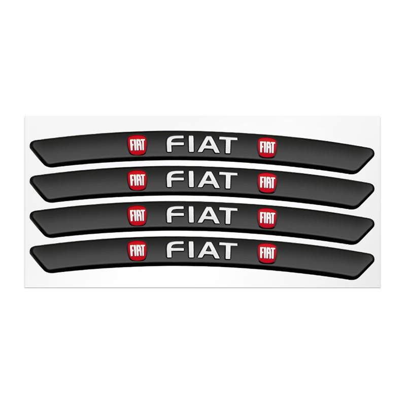 4Pcs Car Styling Wheel Rim Aluminum Logo Sticker Wheel Hub Decals For Fiat Abarth 500 124 125 595 Punto Bravo Scorpion Ducato