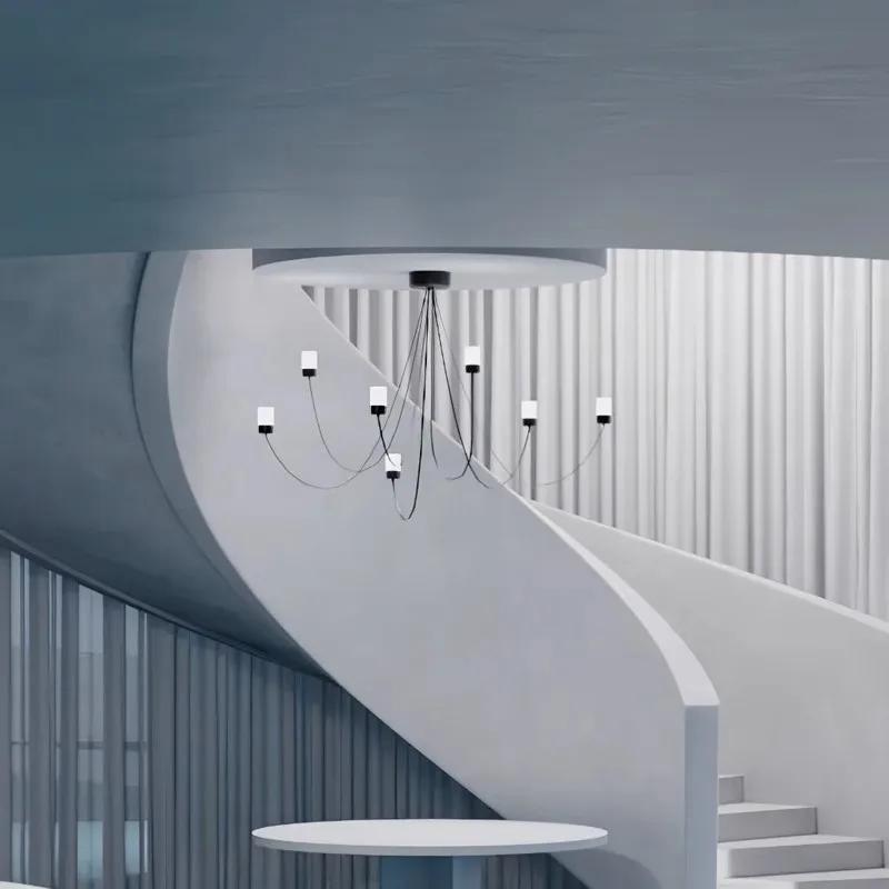 Nordic Gravity Chandelier Modern LED Living Room Hanging Light For Lobby Staircase Loft Creative Dining Room Chandelier