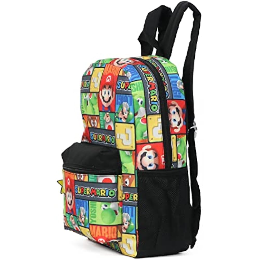 Super Mario 16" Allover Print Character School Backpack Free Size