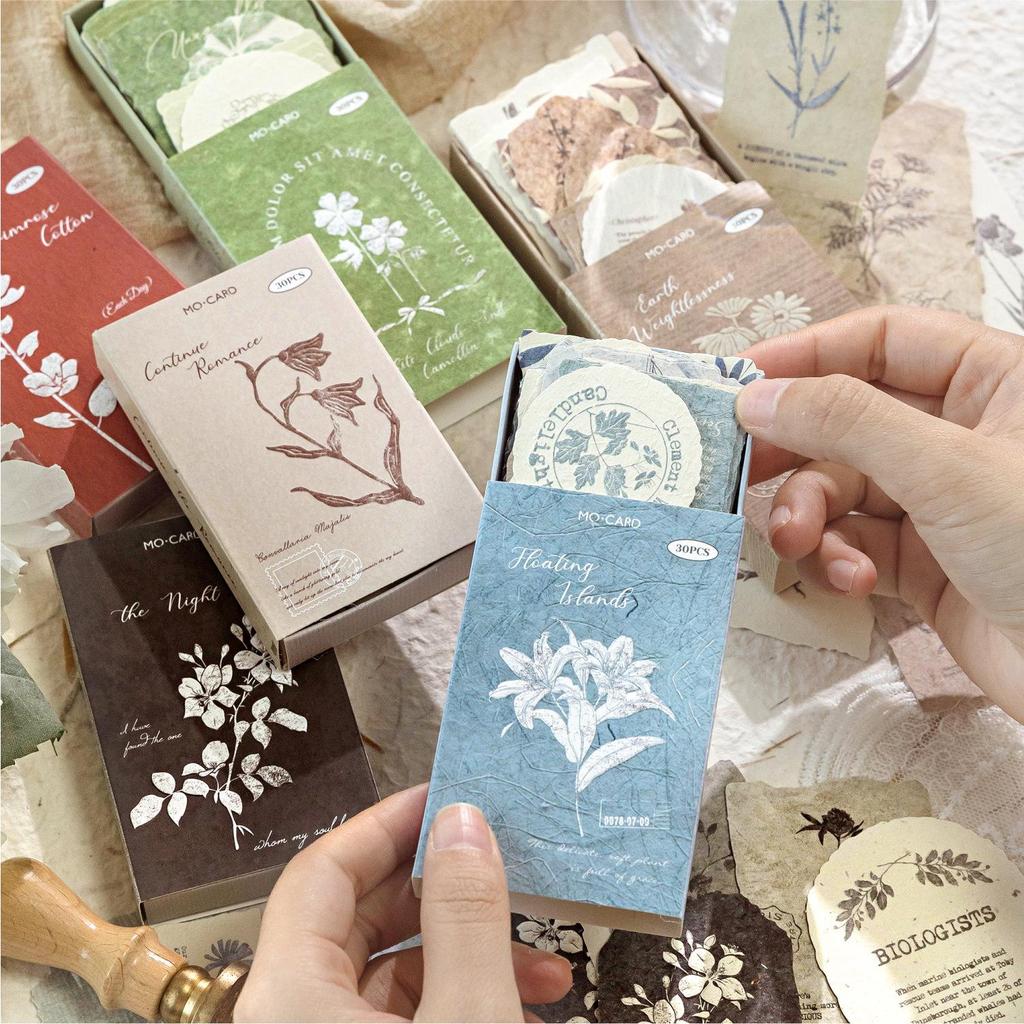 Leichte Retro-Waldserie Geprägte Haftnotizen & Journal-Sticker von Mò Mò Letterpress