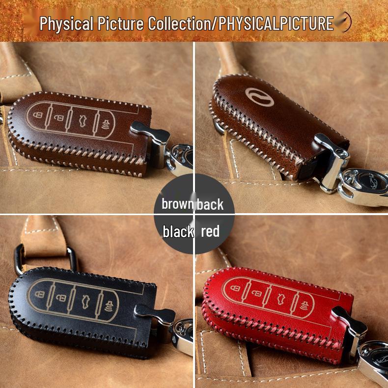 Authentic Leather Key Case for PERODUA Bezza Car Buckle Cover