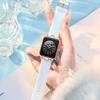 OLEVS Women's Waterproof Wristwatch Quartz Movement White Silicone Band Rose Gold Case Black Dial Luminous Function