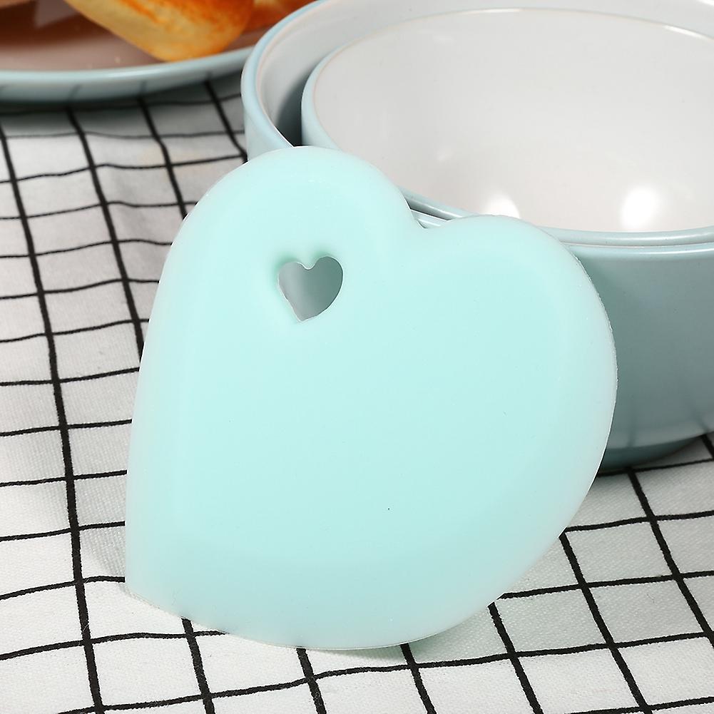 Heart Shape Silicone Baking Spatula Bowl Dough Bread Cookie Pizza Butter Scraper Sky blue