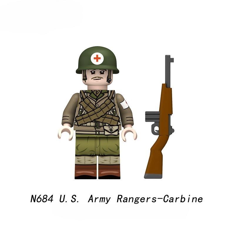 

N683-688 Військова Війна MOC Армійські Рейнджери Броня Шолом Аксесуари Цеглинки Моделі Ляльки Фігурки Іграшки для Дітей Подарунки