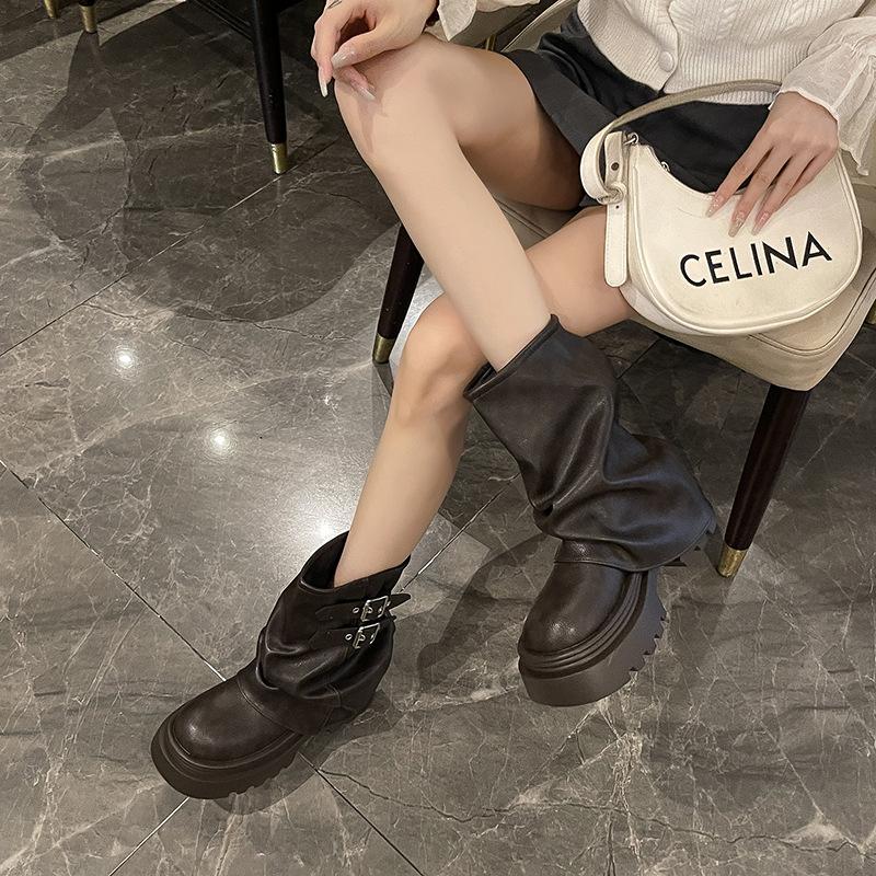 Fairy Wind Short Boots Women's 2025 New Summer Super Fire Handsome Versatile Small Thick-soled Fried Street Trousers Boots