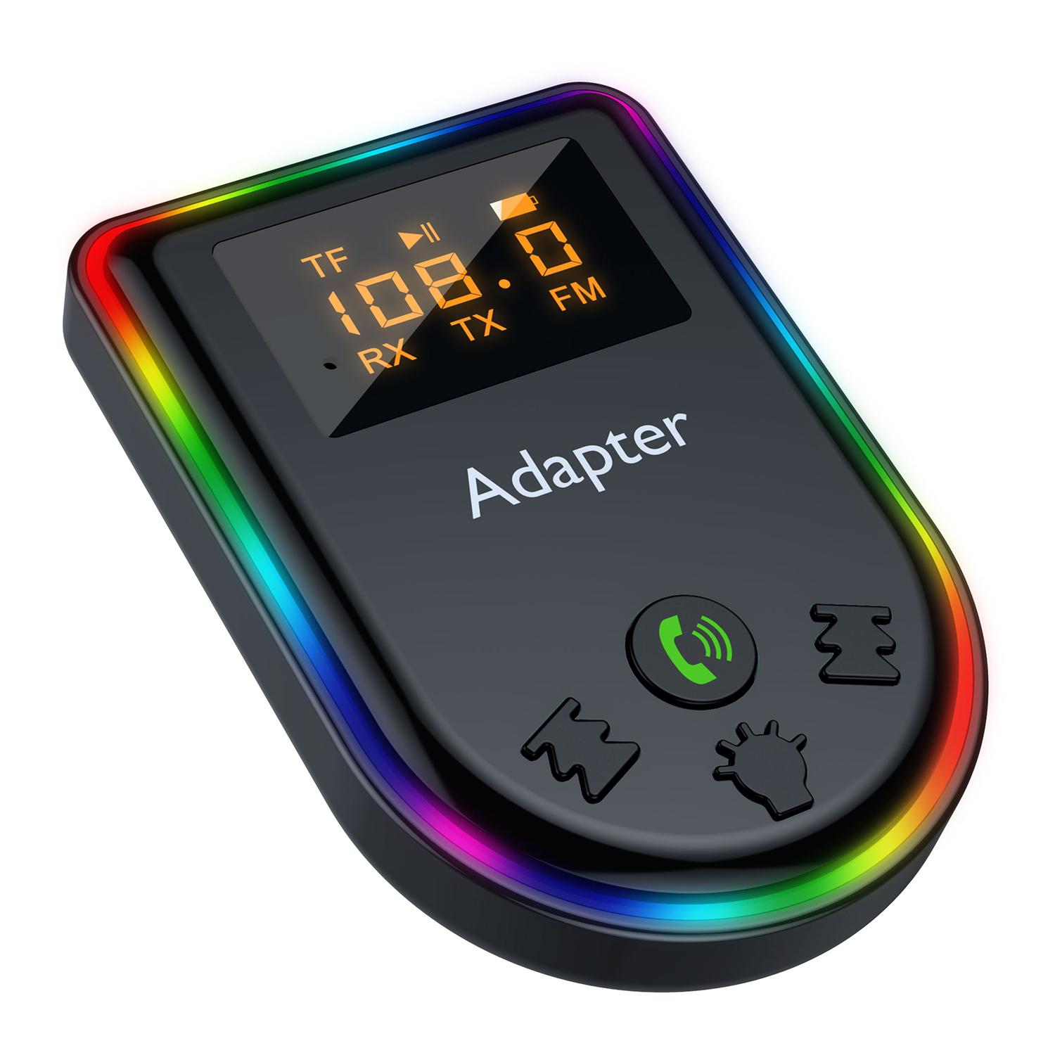 

Q7 Portable Digital Display Bluetooth-compatible 5.3 MP3 Player 2-in-1 Receiver/Transmitter Car Audio Adapter Type A