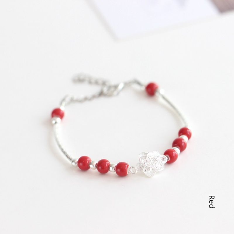 

Трехмерная роза свежий K-стиль женский керамический браслет Red