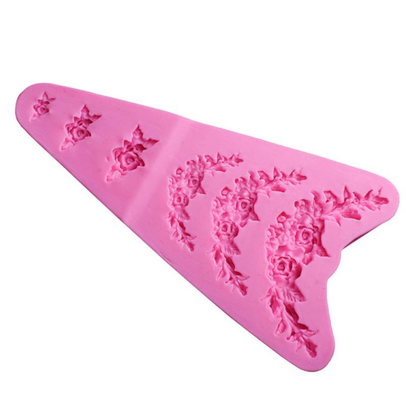 Růže květina girlanda Silikonová forma dort Border šperky svatební dekorace nástroje