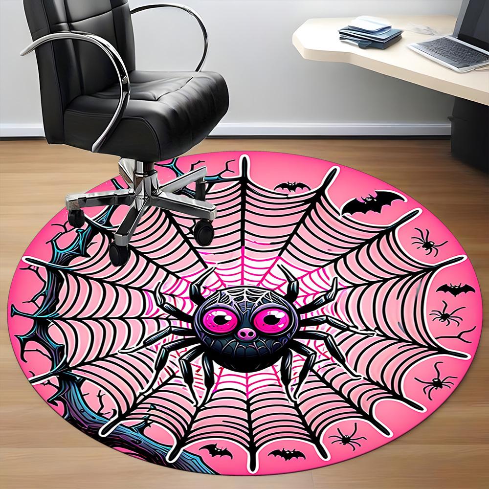 1pc Spider Web Office Round Area Rug, Indoor Mat Suitable ForOffice, Under Office Chairs Bedroom Living Room Home Decor, Room Deco,  n54