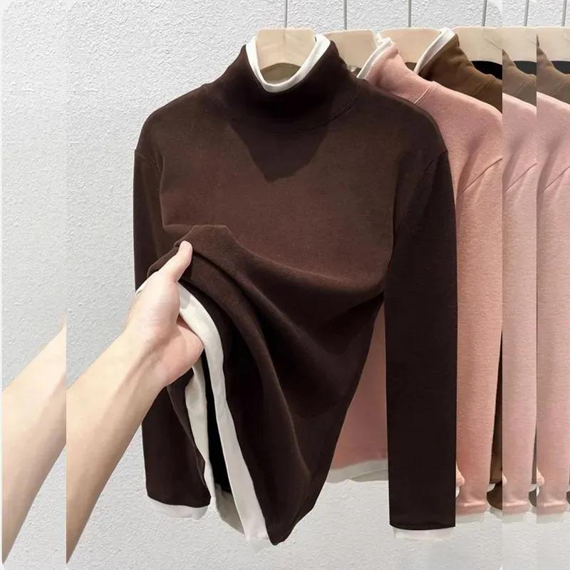 Tops for Women Long Sleeve Shirts Winter Oversize Fleece Thickened Casual Shirt Loose Blouse Pullover Tops