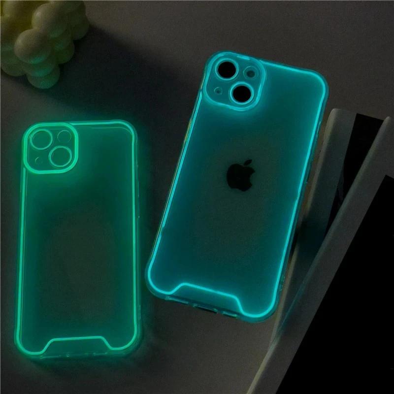 Luxury Night Light Luminous Phone Case For For Iphone 11 12 13 14 15 Pro Max XS XR X Plus Shockproof Bumper Cases Cover