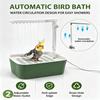 Automatic Bird Bath for Budgies with Pump, USB Rechargeable Parrot Shower Fountain, Adjustable Water Flow Circulation Bathtub, Q