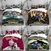 Wallace And Gromit Pattern Print Bedding Set With Multisize Options For Bedroom Use