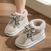 New Bow Waterproof Snow Boots Women Shit-stepping Feeling Fashion Home Outdoor Cotton Shoes Winter Warm Snow Boots Women Shoes