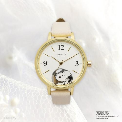 Fieldwork Women's Analog Leather Strap Watch with Snoopy Hide-and-Seek Design, White, PNT044-1