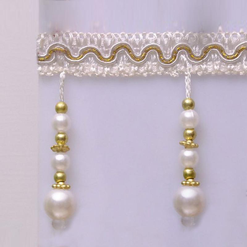 11 Meter Gardinband Pärlförsedd Hänge Spetsband Tofs Pärlfrans Gardintillbehör Möbeldekorationsband DIY Syhantverk