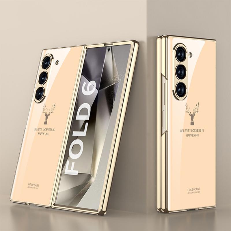 Nou pentru Samsung Galaxy Zfold6 5g Husă Telefon Pictură Creativă Hd Sticlă Securizată Lux Ușor Orificiu de Precizie Husă Protecție la Cădere