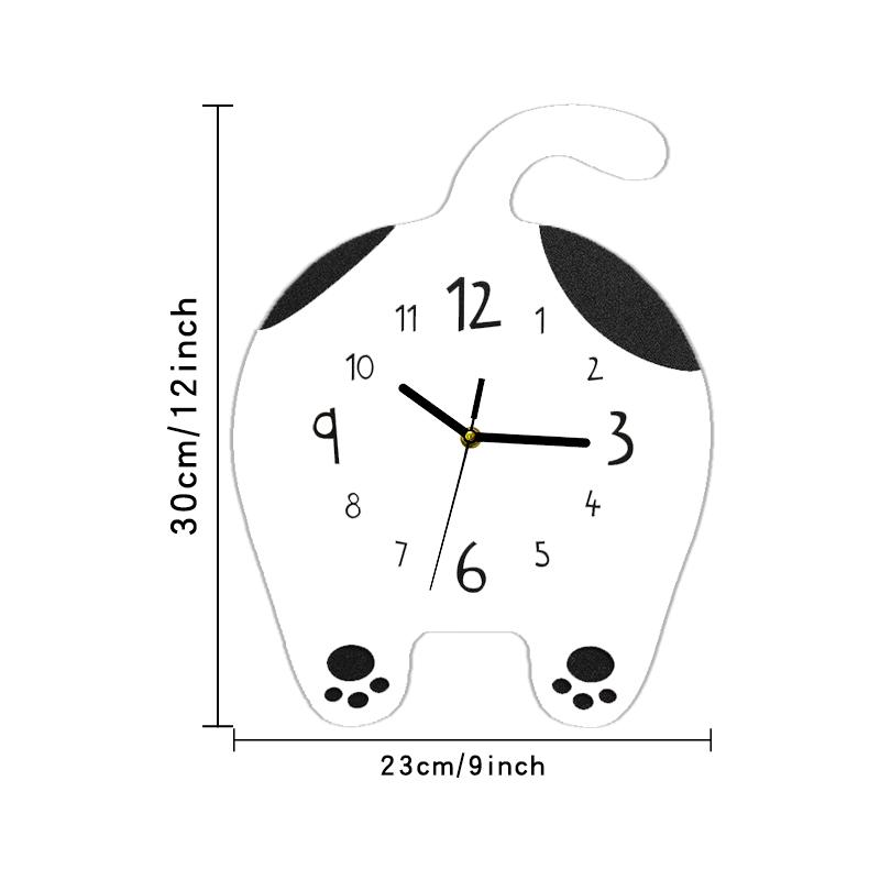 Cute Cartoon Kitten Interesting Wall Clock Birthday and New Year Decoration Living Room Bedroom Room Home Decoration