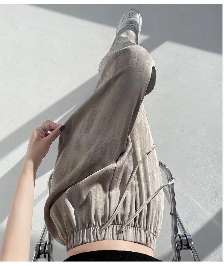 Women's High-Waisted Wide-Leg Straight Pants, Slimming, Floor-Length, Loose Fit, for Spring & Autumn.