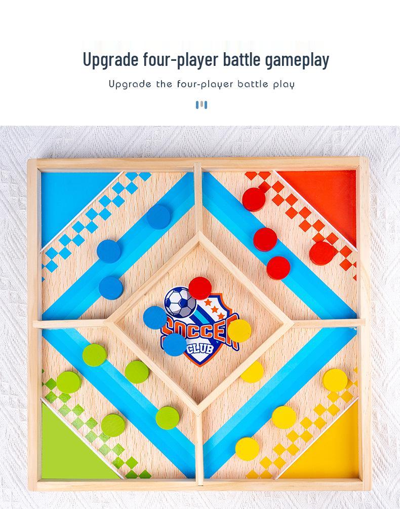 Holz 2-Spieler Bumper Schach & Ludo Interaktives Tischspiel für Eltern und Kinder