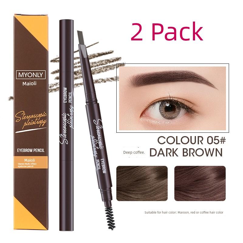 Eyebrow Pencil Female Waterproof Sweat-Proof Long Lasting Fadeless Extremely Fine Distinct Look Nature Wild Eyebrow Professional Newbie Beginner