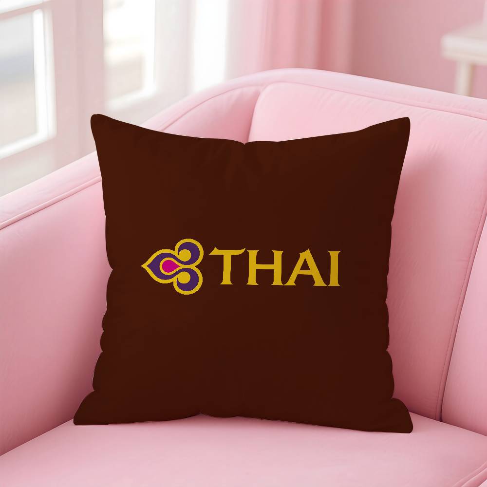 Thai Airways International Pillow Case Comfort Sofa Bed Silky Elegant Invisible Zipper Custom Decorative Cushion Cover