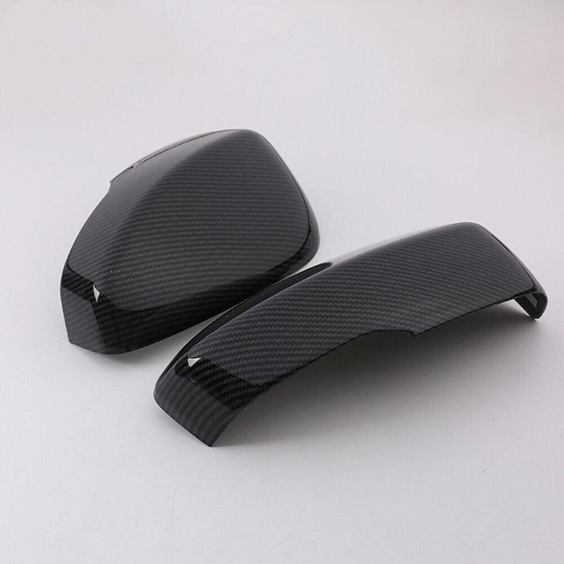 For Mitsubishi Eclipse Cross 2018- Rearview Side Mirror Cover Wing Cap Exterior Door Rear View Case Trim Carbon Fiber Look