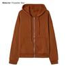 Women Hoodies Hooded Zipper Autumn Winter Thick Solid Color Drawtring Sweatshirt Coat for Daily Wear