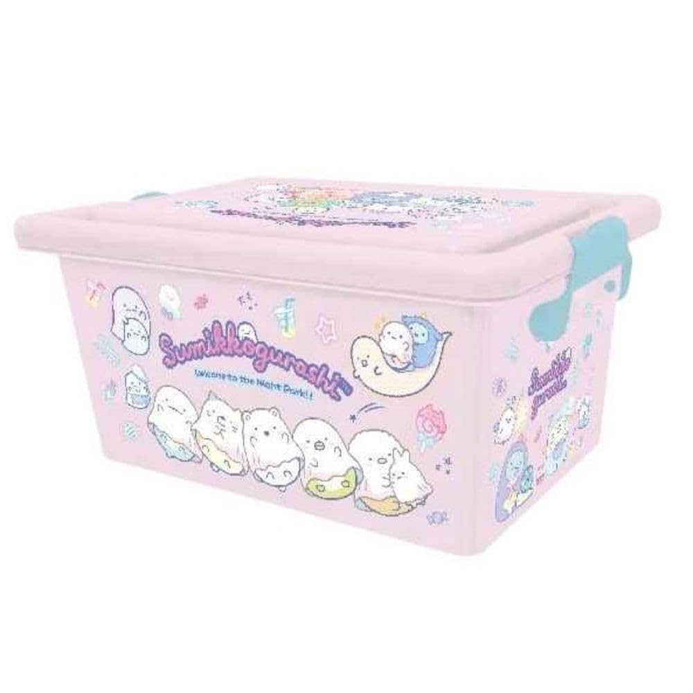 K Company Sumikkogurashi Storage Box with Size H123 x W225 x Lid, S, Pink, D185mm, CXS2-SG