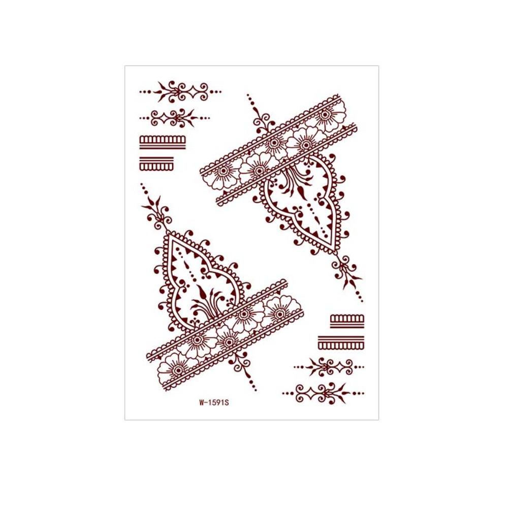Lace Fake Tattoo Henna Tattoo Stickers Red Mehndi Stickers Body Art Sticker  Finger Hand