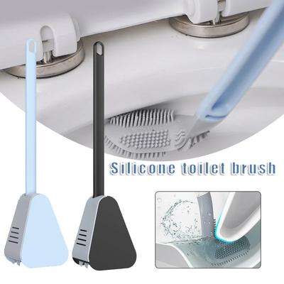 Golf Long Handled Silicone Toilet Brushes With Holder Set No Dead Corner Toilet Cleaning Brush Bathroom Cleaning Accessories