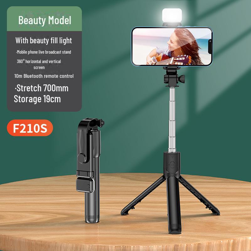 Portable Mini Bluetooth Selfie Stick with Tripod & Fill Light for Mobile Photography
