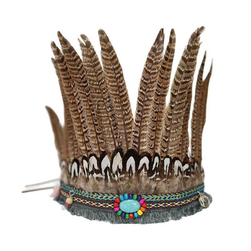 Feather Headwear for African Drum Performances, Tribal Hair Accessories, and Photography Fashion Show Props